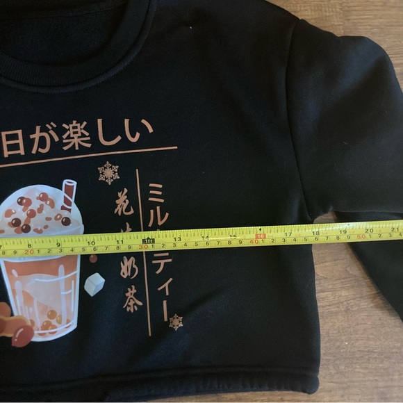 Shein Milk Tee Crop Sweat Top with drawstring, XS - Picture 7 of 8